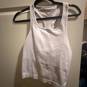 Lululemon Athletica White Ribbed Tank Top